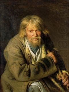 Old man with a crutch,, Ivan Kramskoi